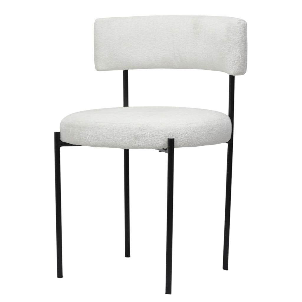 SILLA ELEONOR - respaldo y asiento en textil, base de metal