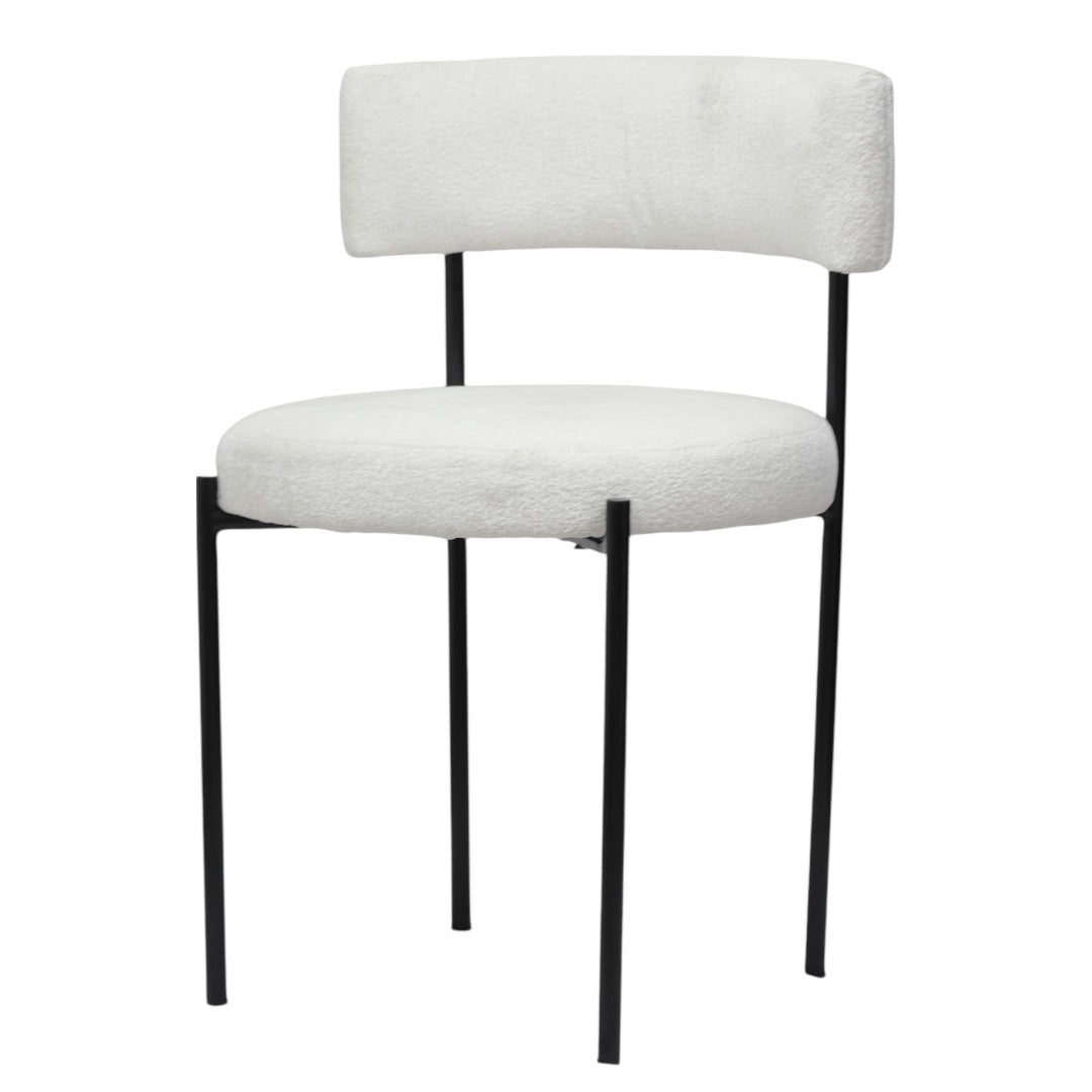 SILLA ELEONOR - respaldo y asiento en textil, base de metal