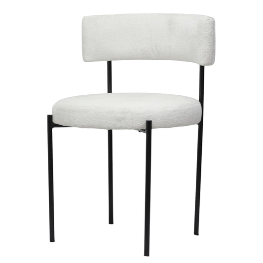 SILLA ELEONOR - respaldo y asiento en textil, base de metal