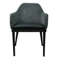SILLA BOSTON - asiento en piel genuina, respaldos en textil, base de madera de encino