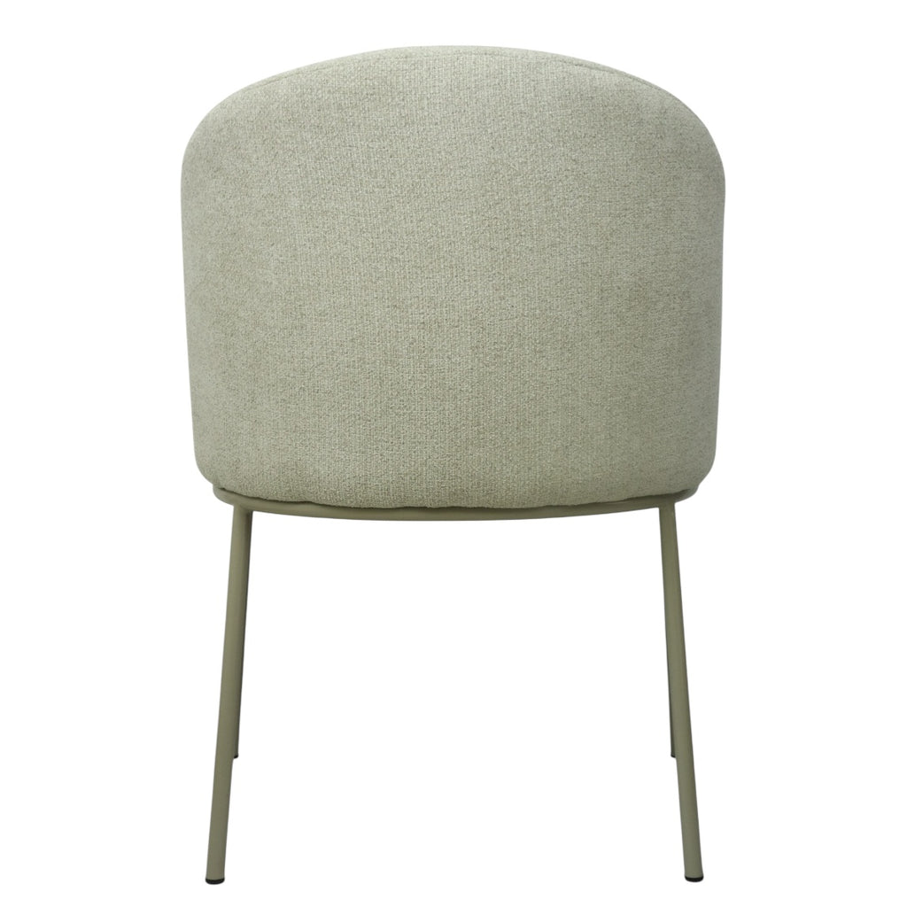 SILLA CANES - respaldo en textil asiento piel genuina, base de metal