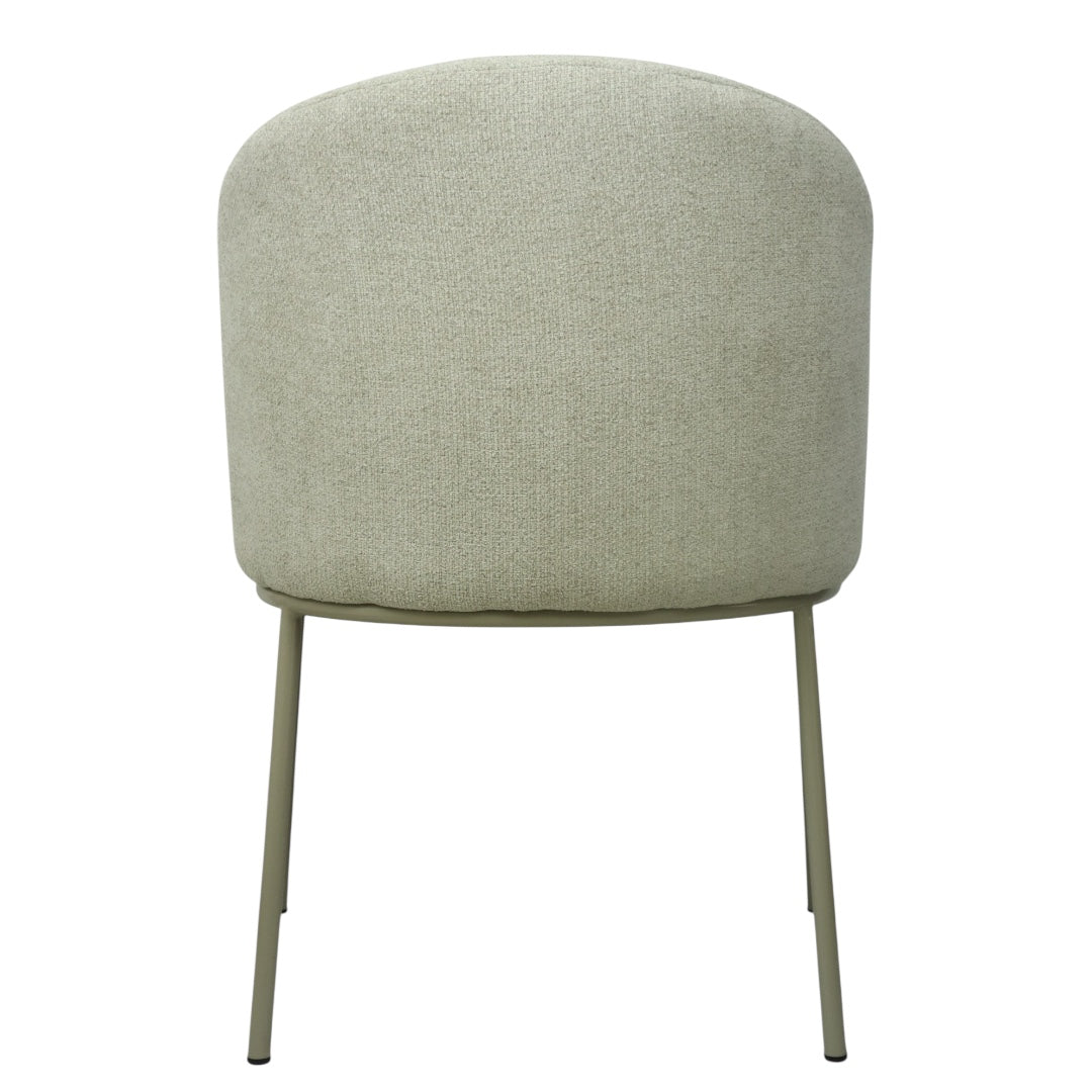 SILLA CANES - respaldo en textil asiento piel genuina, base de metal