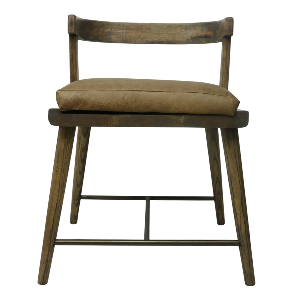 SILLA MERIDA - asiento piel genuina, estructura de madera de encino