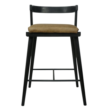 BANCO ALTO MERIDA - asiento piel genuina, estructura de madera de encino
