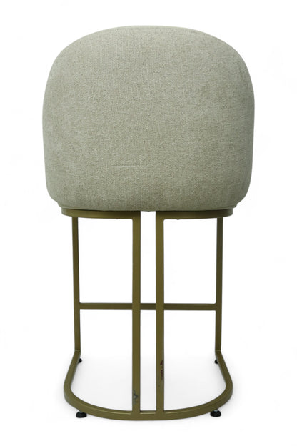 BANCO MEDIO DOLORES - respaldo interior y asiento en piel genuina, respaldo exterior en textil, base de metal