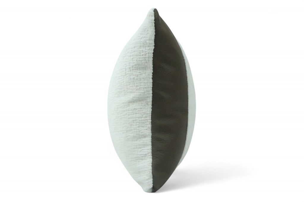 Cojín Celine Blanco / Cafe Textil y Piel Genuina
