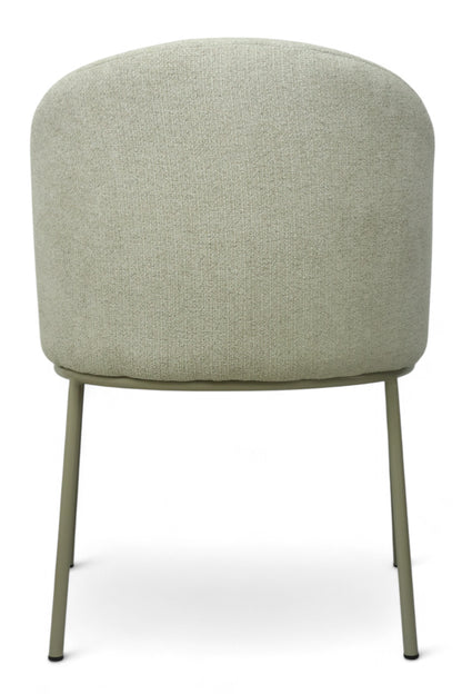 SILLA CANES - respaldos en textil blanco de alta calidad, asiento piel genuina, base de metal