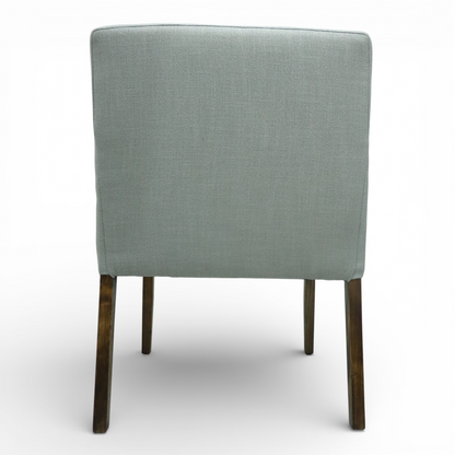 SILLA LORETO - respaldo y asiento en textil gris, estructura de madera de pino