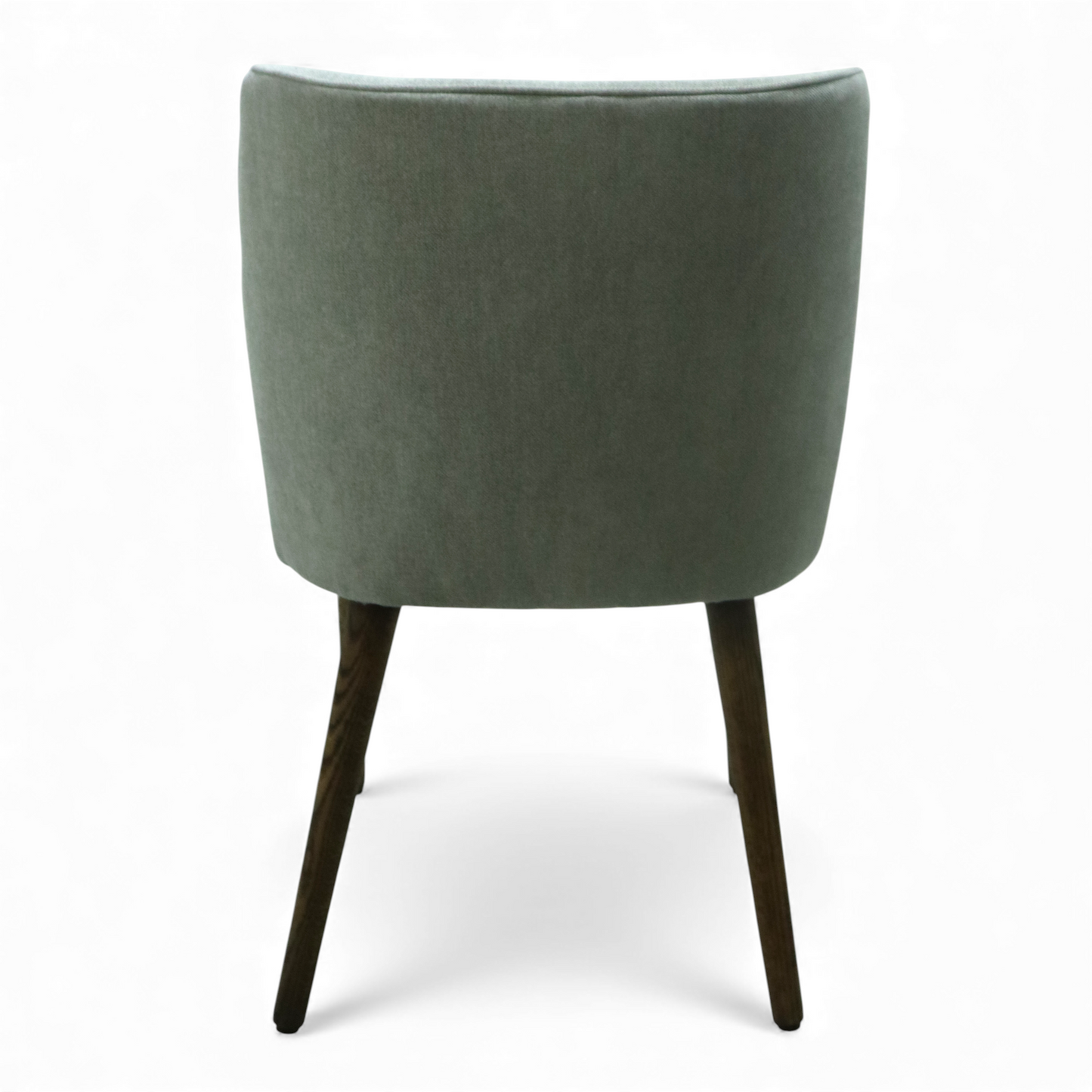 SILLA NEPAL - respaldo y asiento en textil color gris, con base de madera de encino