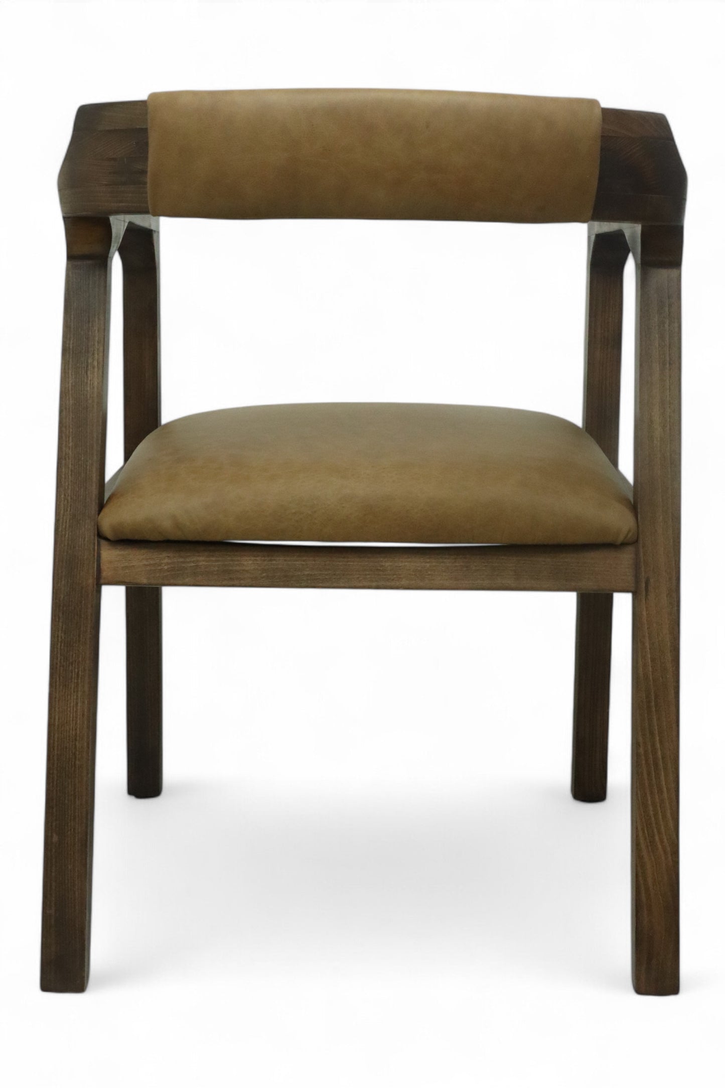 SILLA COPAL - respaldo y asiento piel genuina, con base de madera de encino