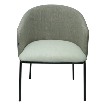 SILLA CANES - respaldos en textil gris de alta calidad, asiento piel genuina, base de metal