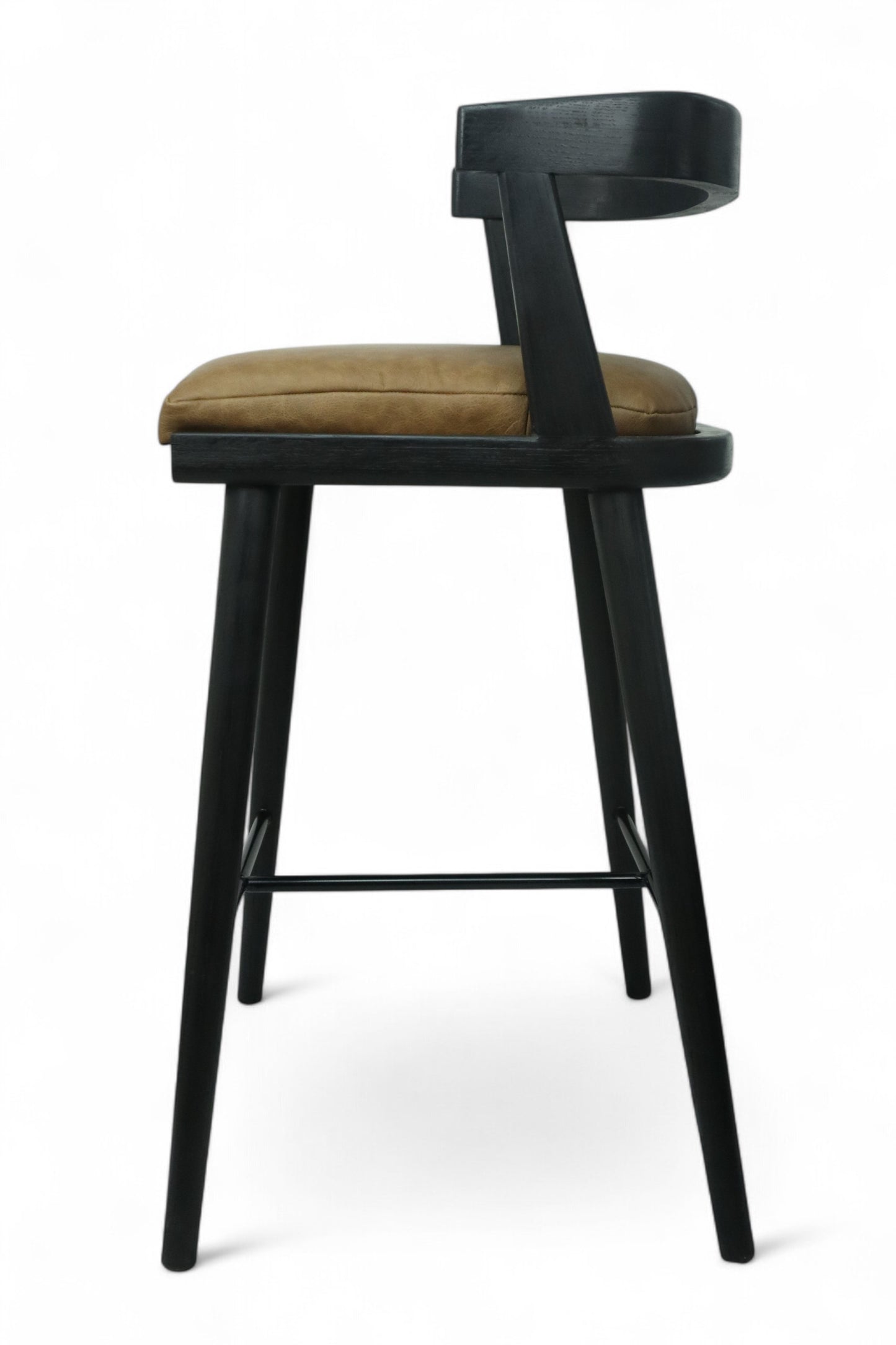 BANCO ALTO MERIDA - asiento piel genuina, estructura de madera de encino