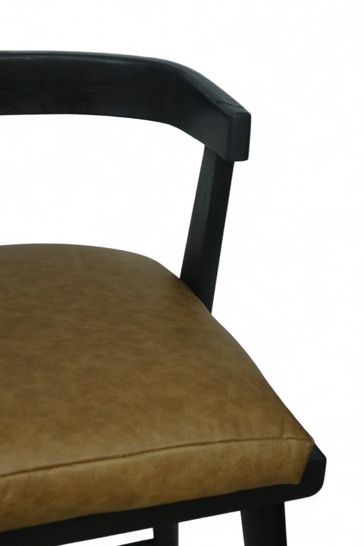 BANCO ALTO MERIDA - asiento piel genuina, estructura de madera de encino