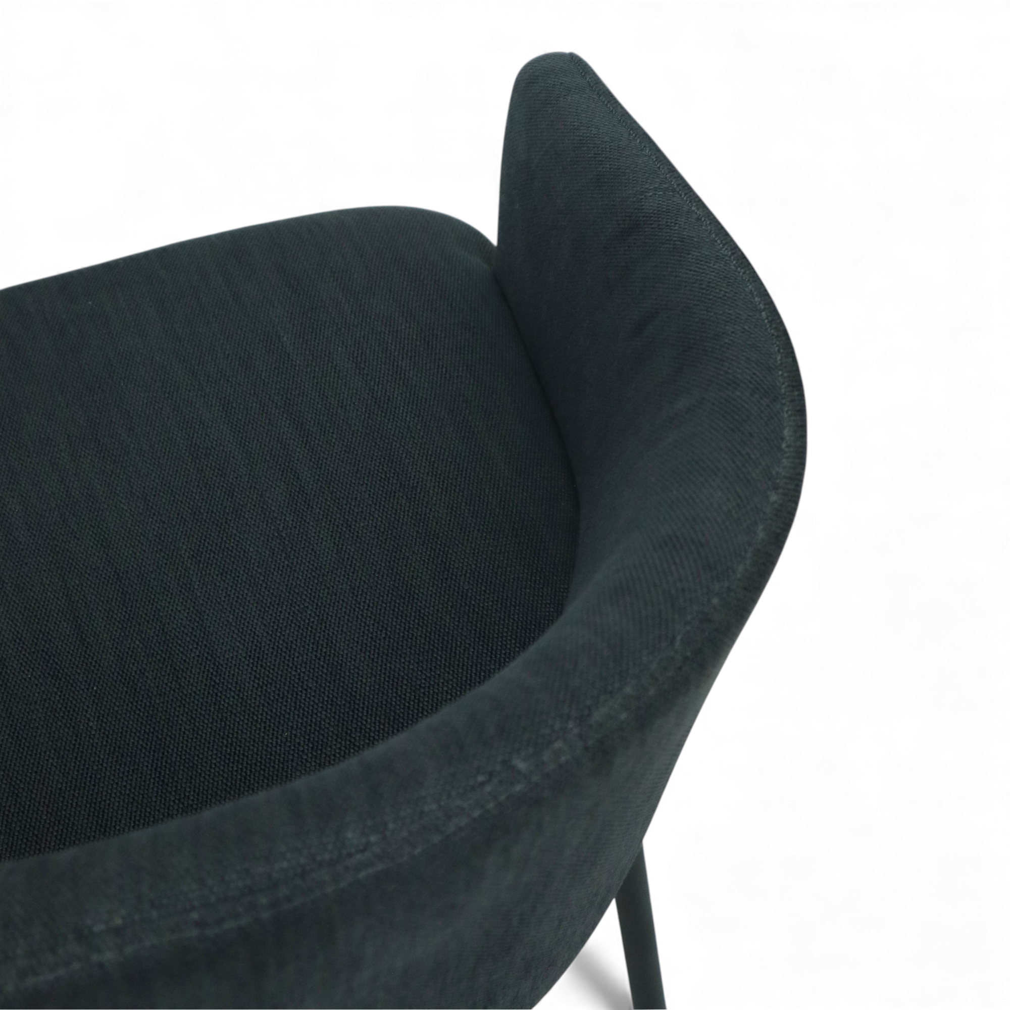 SILLA CANES - respaldo y asiento en textil color azul, base de metal