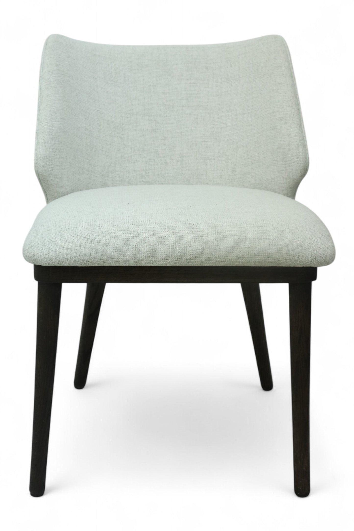 SILLA NEPAL - respaldo y asiento en textil color blanco, con base de madera de encino