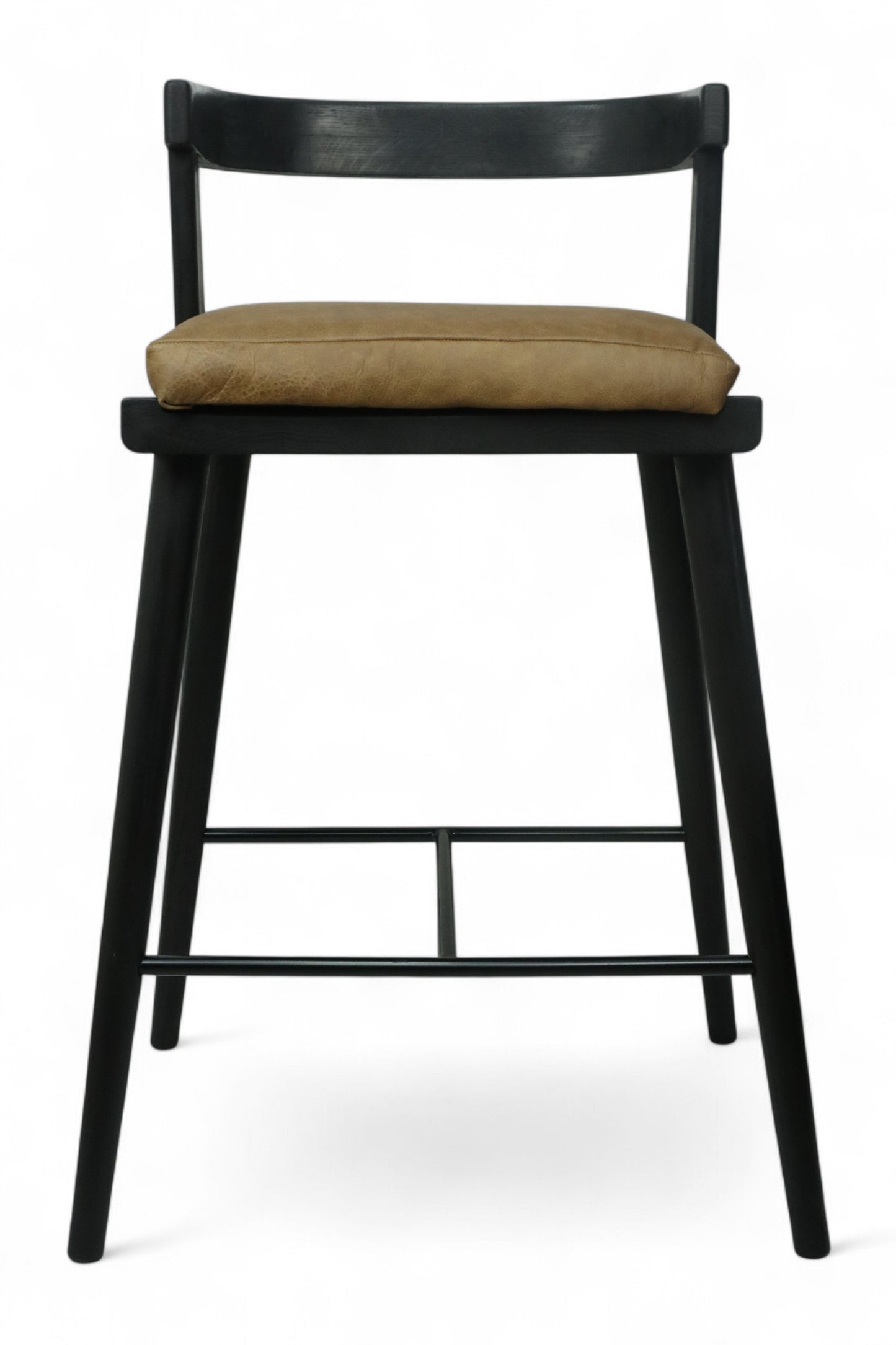 BANCO ALTO MERIDA - asiento piel genuina, estructura de madera de encino