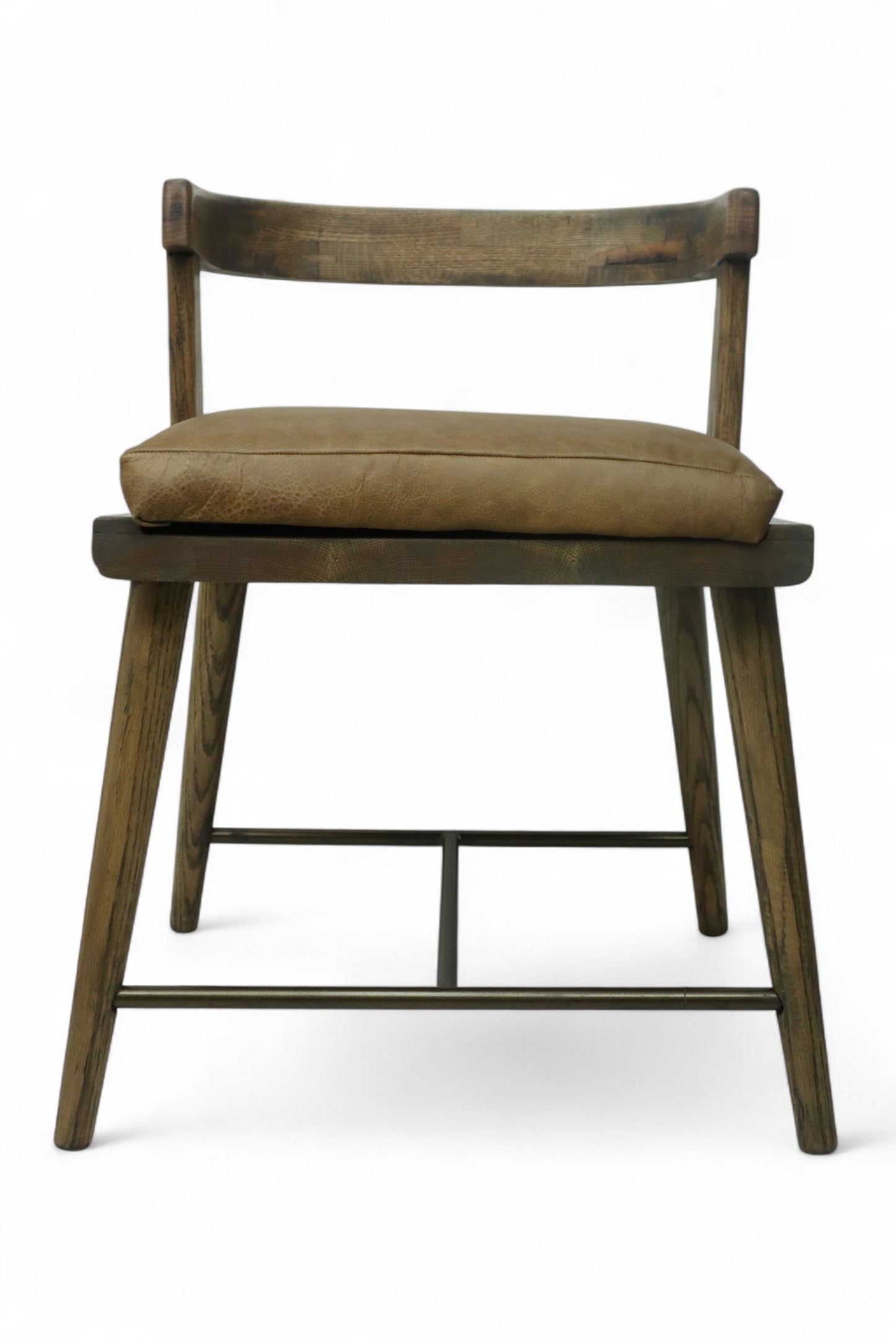 SILLA MERIDA - asiento piel genuina, estructura de madera de encino