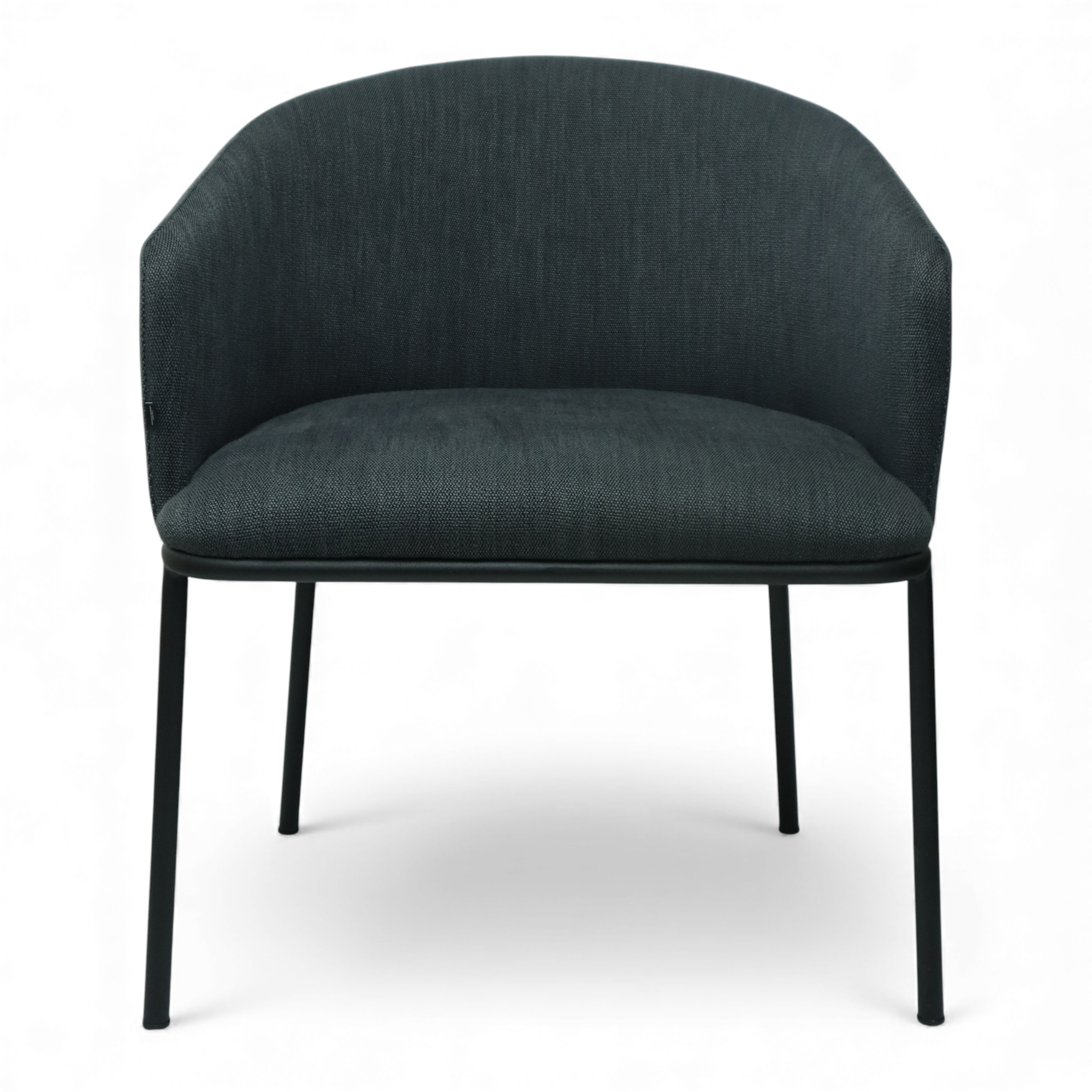 SILLA CANES - respaldo y asiento en textil color azul, base de metal