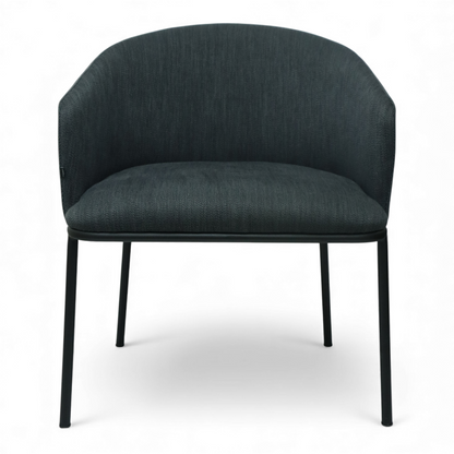 SILLA CANES - respaldo y asiento en textil color azul, base de metal