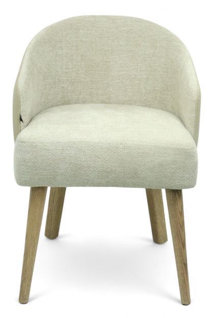 SILLA BERNAL - respaldo exterior en piel genuina, asiento y respaldo interior en textil, base de madera de encino